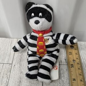 McDonald's Hamburgler Black and White Striped Plush with Red Tie
